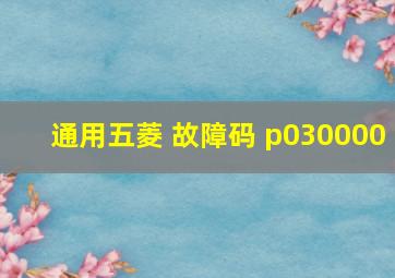 通用五菱 故障码 p030000